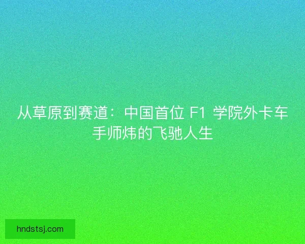 从草原到赛道：中国首位 F1 学院外卡车手师炜的飞驰人生