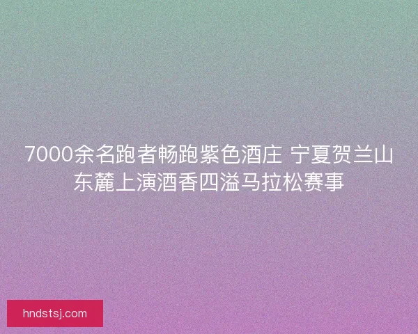 7000余名跑者畅跑紫色酒庄 宁夏贺兰山东麓上演酒香四溢马拉松赛事