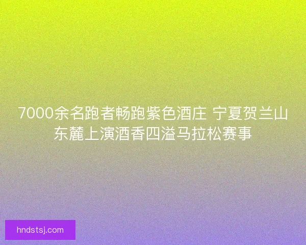 7000余名跑者畅跑紫色酒庄 宁夏贺兰山东麓上演酒香四溢马拉松赛事